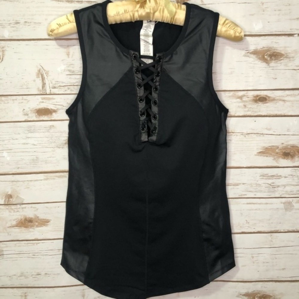 Sexy black lace up shirt